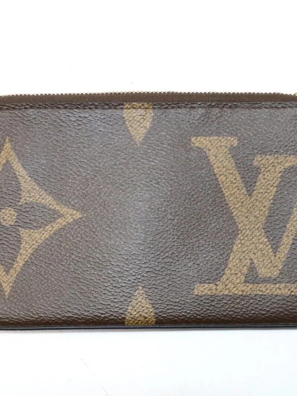 LOUIS VUITTON Trio Monogram Giant Canvas Coin Purse Wallet Key Pouch Brown 1pc